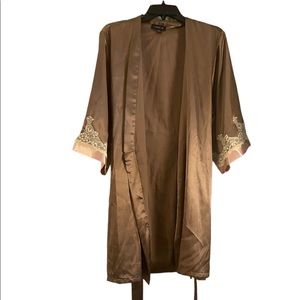 Brown silk robe